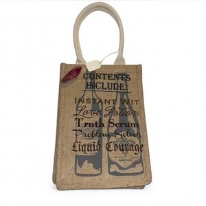 Chic Brown Tote/Gift Bag with Graphic Print